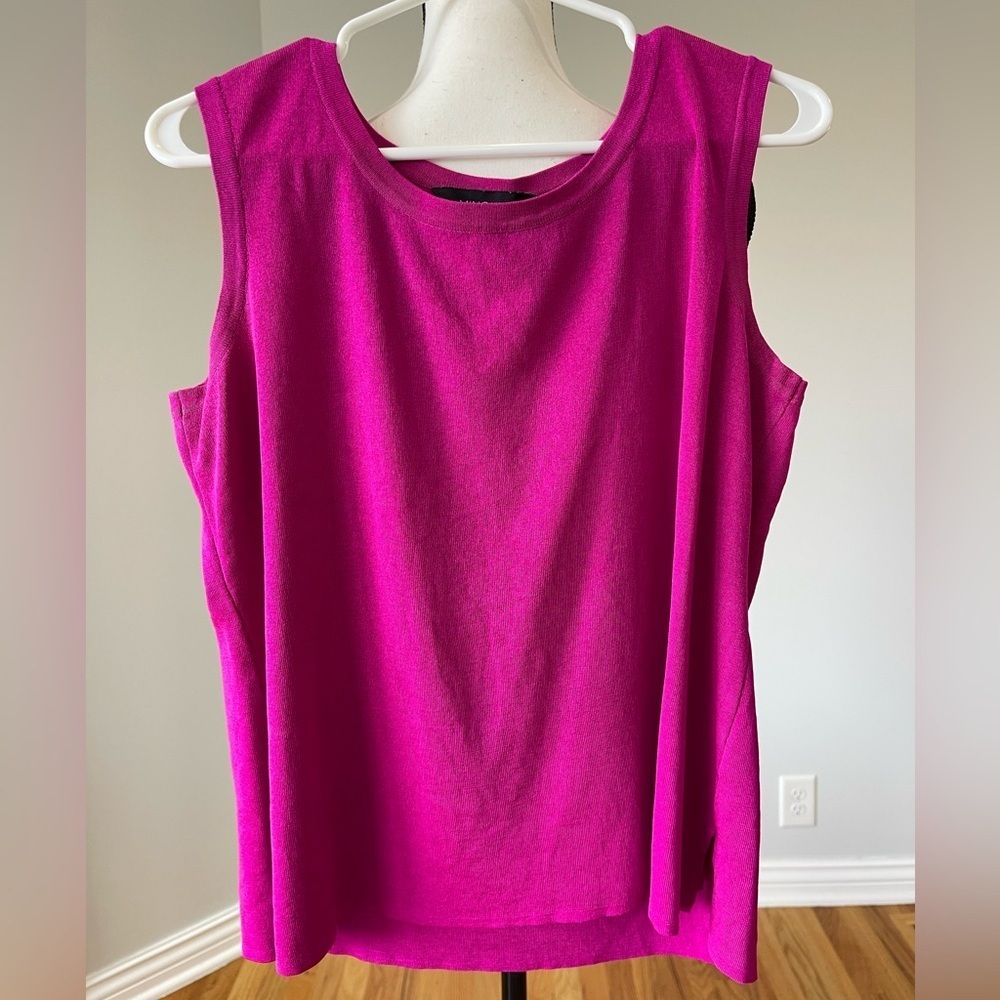 Ming Wang sized 0X fuchsia pink tank mature career work modest layer office - Picture 10 of 11